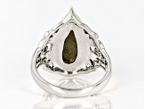 Pre-Owned Gray Labradorite Sterling Silver Solitaire Ring