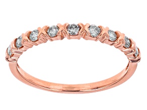 Pre-Owned White Diamond 10k Rose Gold Band Ring 0.35ctw