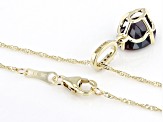 Pre-Owned Lab Created Alexandrite With Champagne Diamond 10k Yellow Gold Pendant With Chain 2.66ctw