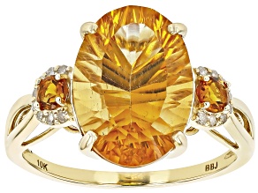 Pre-Owned Golden Citrine 10k Yellow Gold Ring 4.25ctw