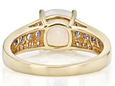 Pre-Owned Ethiopian Opal With Tanzanite With White Zircon 10k Yellow Gold Ring 1.54ctw