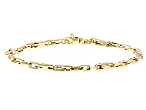 Pre-Owned 14k Yellow Gold 4mm Textured Station Link Bracelet