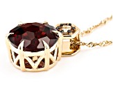 Pre-Owned Red Vermelho Garnet(TM) 10k Yellow Gold Pendant With Chain 3.69ctw