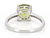 Pre-Owned Green Peridot Rhodium Over Sterling Silver Ring 2.35ctw