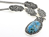 Pre-Owned Blue Turquoise Sterling Silver Necklace