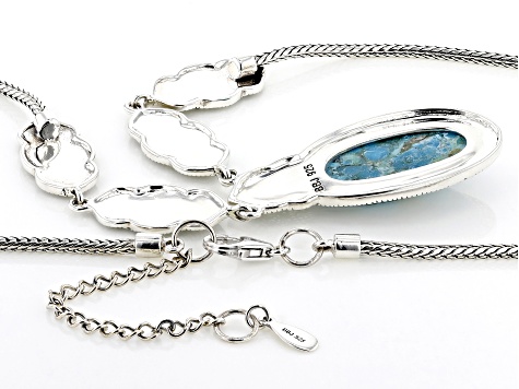 Pre-Owned Blue Turquoise Sterling Silver Necklace