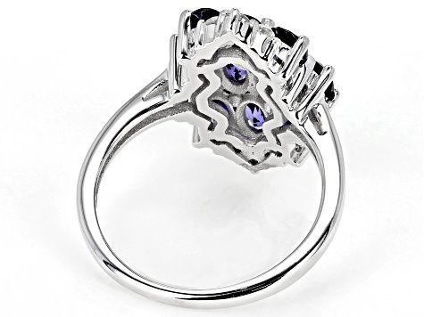 Pre-Owned Purple Iolite Rhodium Over Sterling Silver Ring 2.08ctw