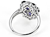 Pre-Owned Purple Iolite Rhodium Over Sterling Silver Ring 2.08ctw