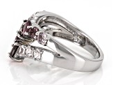 Pre-Owned Multicolor Spinel Rhodium Over Sterling Silver Ring 2.12ctw