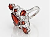 Pre-Owned Red Garnet Sterling Silver Ring 4.01ctw