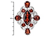 Pre-Owned Red Garnet Sterling Silver Ring 4.01ctw