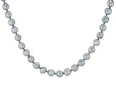 Pre-Owned Platinum Cultured Japanese Akoya Pearl Rhodium Over Sterling Silver 18 Inch Necklace