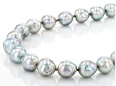 Pre-Owned Platinum Cultured Japanese Akoya Pearl Rhodium Over Sterling Silver 18 Inch Necklace