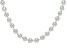 Pre-Owned White Cultured Japanese Akoya Pearl Rhodium Over Sterling Silver 18 Inch Necklace