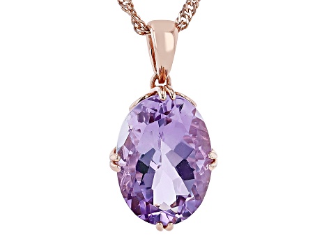 Pre-Owned Lavender Amethyst 18k Rose Gold Over Sterling Silver Pendant With Chain 4.59ctw