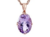 Pre-Owned Lavender Amethyst 18k Rose Gold Over Sterling Silver Pendant With Chain 4.59ctw