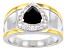 Pre-Owned Black Spinel Rhodium & 18k Yellow Gold Over Sterling Silver Two-Tone Men's Ring 1.79ctw