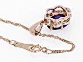 Pre-Owned Purple Amethyst 10k Rose Gold Pendant With Chain 1.22ctw