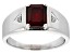 Pre-Owned Red Garnet Platinum Over Sterling Silver Men's Ring 2.33ctw