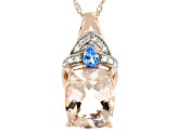 Pre-Owned Pink Cor-de-Rosa Morganite 10K Rose Gold Pendant With Chain 4.07ctw