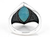 Pre-Owned Blue Larimar Sterling Silver Solitaire Ring