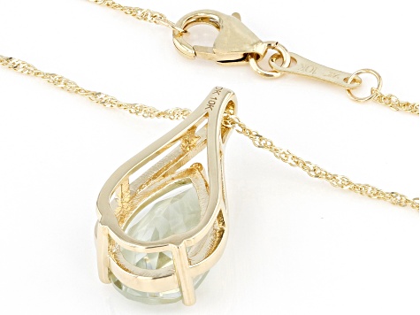 Pre-Owned Prasiolite 10k Yellow Gold Pendant with Chain 2.20ct