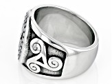 Pre-Owned Stainless Steel Triskele Swirl Ring