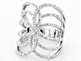 Pre-Owned White Diamond Rhodium Over Sterling Silver Cocktail Ring 0.25ctw