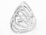 Pre-Owned White Diamond Rhodium Over Sterling Silver Cocktail Ring 0.25ctw