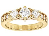 Pre-Owned Moissanite 14k Yellow Gold Over Silver Ring 1.20ctw DEW.