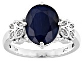 Pre-Owned Blue Sapphire Rhodium Over Sterling Silver Ring 3.57ctw