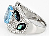 Pre-Owned Sky Blue Topaz Rhodium Over Sterling Silver Ring 4.31ctw