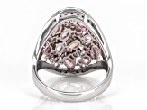 Pre-Owned Multicolor Spinel Rhodium Over Sterling Silver Ring 2.31ctw