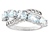 Pre-Owned Sky Blue Topaz Platinum Over Sterling Silver Ring 2.50ctw