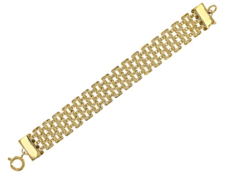 Pre-Owned 18k Yellow Gold Over Bronze 13mm Panther Link Bracelet