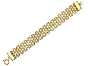 Pre-Owned 18k Yellow Gold Over Bronze 13mm Panther Link Bracelet