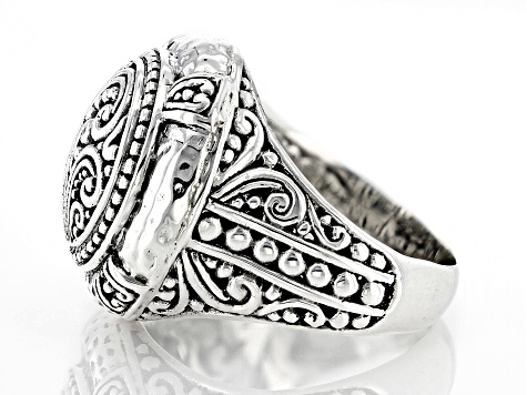 Pre-Owned Sterling Silver Filigree & Hammered  Ring