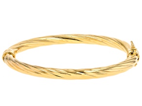 Pre-Owned 18k Yellow Gold Over Bronze 6mm Twisted Bangle