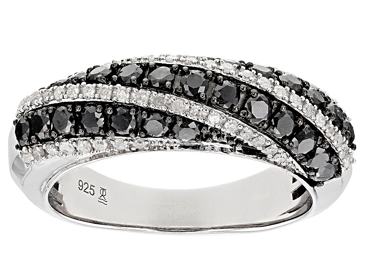 Pre-Owned Black And White Diamond Rhodium Over Sterling Pre-Owned Black And White Diamond Rhodium Over Sterling