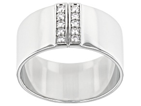 Pre-Owned Moissanite Platineve Mens Wide Band Ring .30ctw Dew