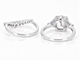 Pre-Owned White Cubic Zirconia Platinum Over Sterling Silver Ring Set 5.36ctw