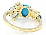 Pre-Owned Blue Sleeping Beauty Turquoise 10k Yellow Gold Ring 0.64ctw