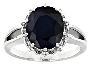 Pre-Owned Blue Sapphire Rhodium Over Sterling Silver Ring 3.50ct