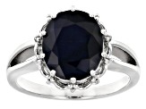 Pre-Owned Blue Sapphire Rhodium Over Sterling Silver Ring 3.50ct