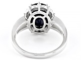 Pre-Owned Blue Sapphire Rhodium Over Sterling Silver Ring 3.50ct