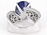 Pre-Owned Blue And White Cubic Zirconia Platineve® Ring 8.89ctw
