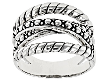 Picture of Pre-Owned Sterling Silver Crossover Textured Ring