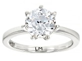 Pre-Owned White Cubic Zirconia Platinum Over Sterling Silver Perfect Cut Ring 3.46ctw