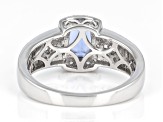 Pre-Owned Blue Tanzanite Rhodium Over Sterling Silver Ring 0.98ctw