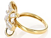 Pre-Owned Moissanite 14K Yellow Gold Over Silver Bow Ring .67ctw DEW